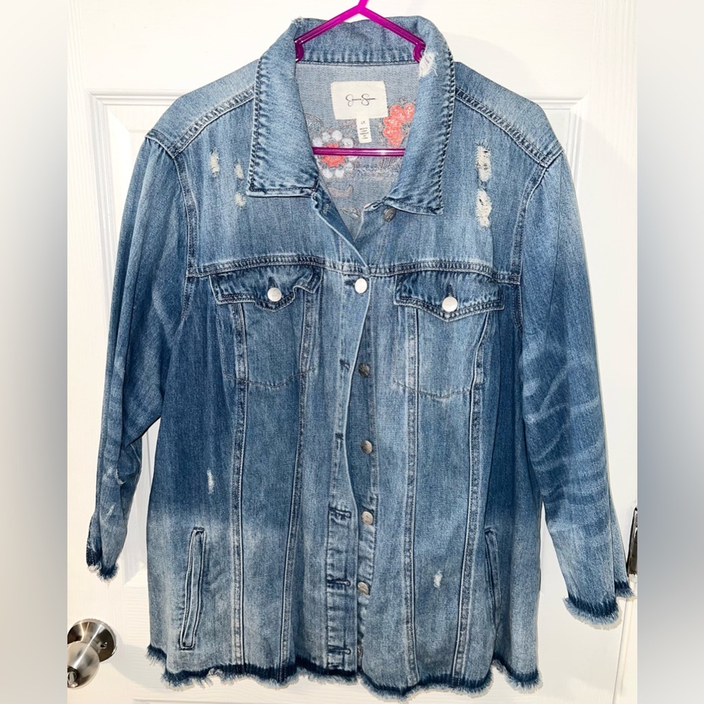 Jessica Simpson, Reagan Trucker denim jacket, Size XL